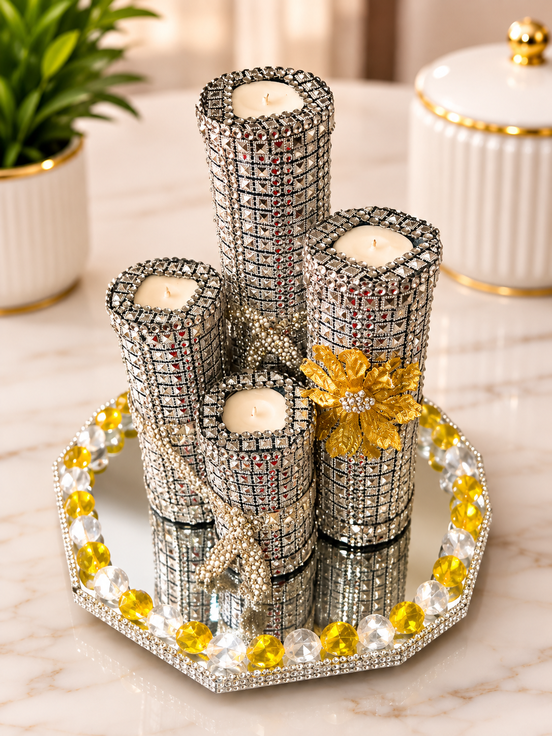 Decorated candles by DK Kosmetics ￼