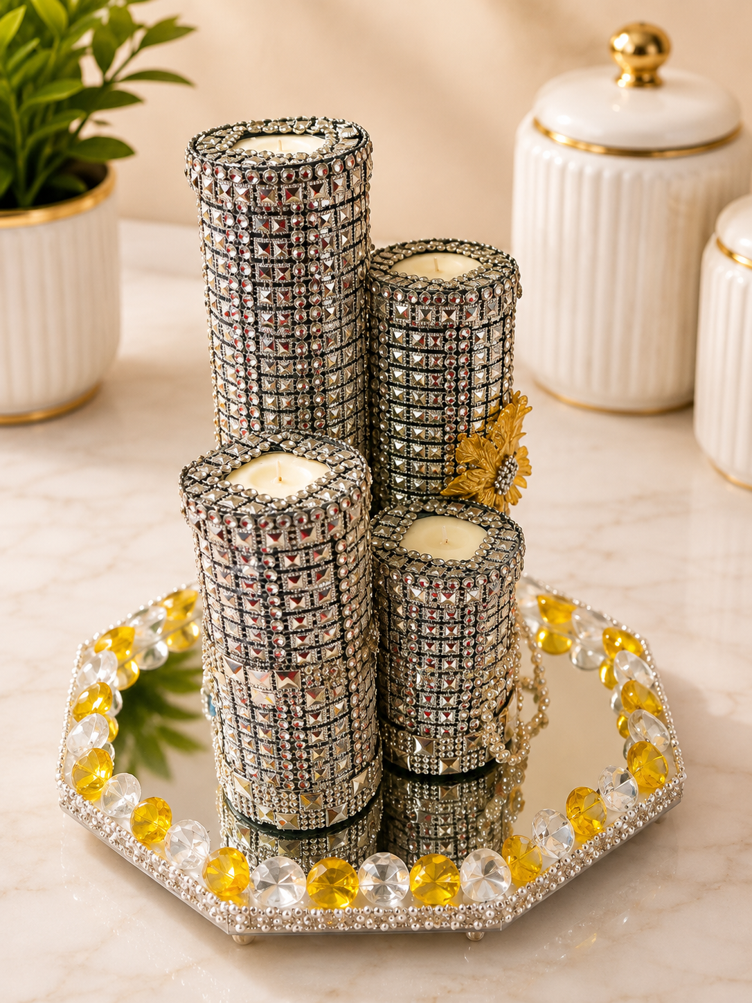 Decorated candles by DK Kosmetics ￼